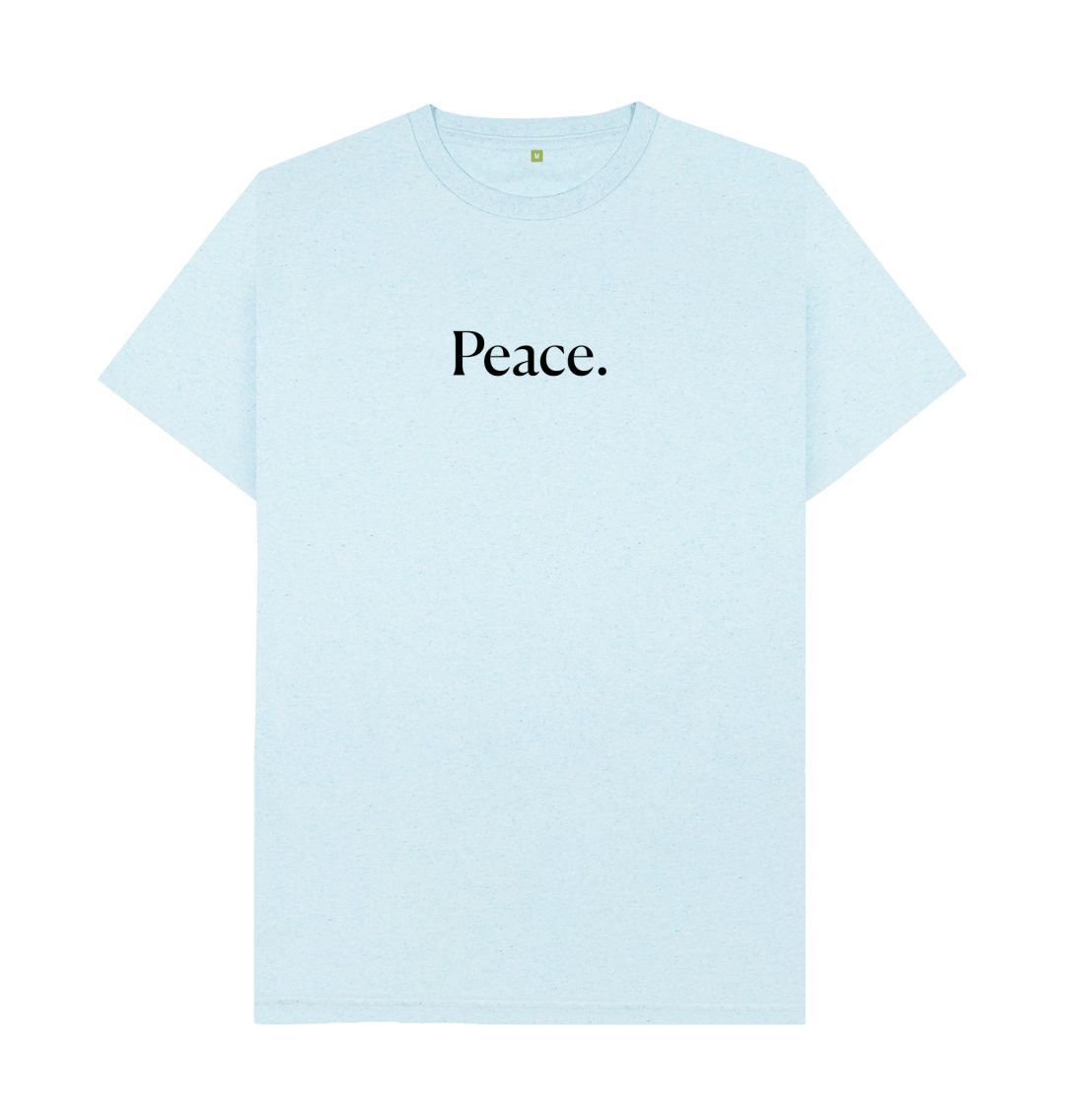 Light Blue Peace | Organic, Recycled  T-Shirt | Gender Neutral