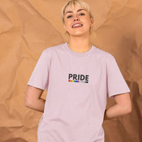 LGBTQ+ PRIDE T-Shirt (White or Pink) | Gender Neutral | Organic Cotton | Produced with Renewable Energy