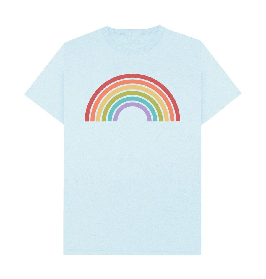 Light Blue Recycled Rainbow | Organic, Recycled  T-Shirt | Gender Neutral