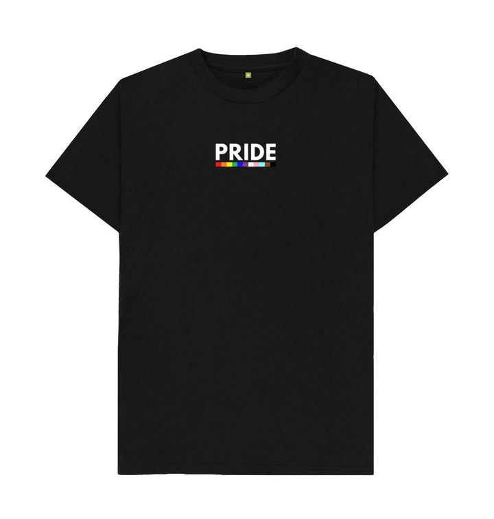 Black LGBTQ+ PRIDE T-Shirt (Black) | Gender Neutral | Organic Cotton | Produced with Renewable Energy