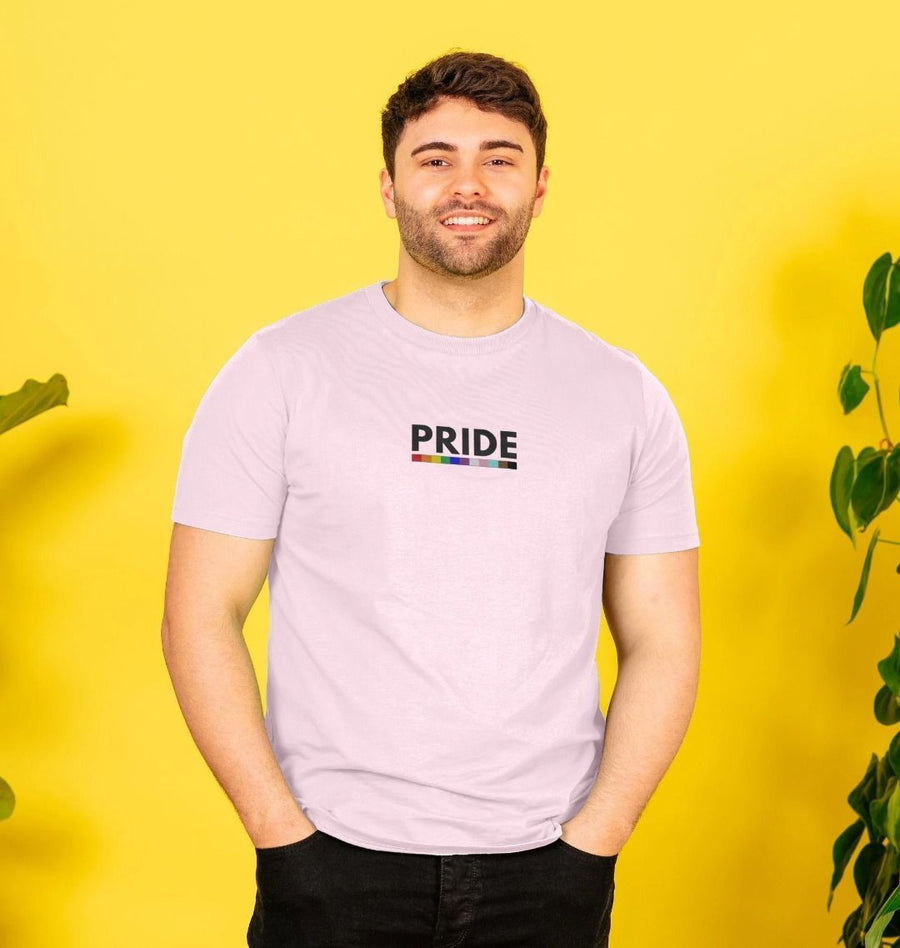 LGBTQ+ PRIDE T-Shirt (White or Pink) | Gender Neutral | Organic Cotton | Produced with Renewable Energy
