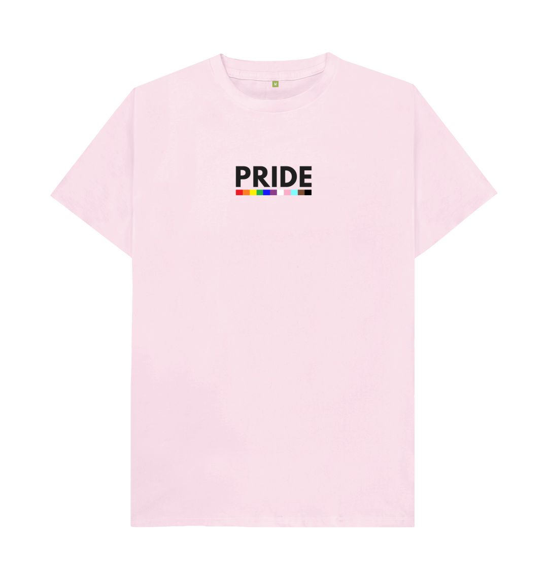 Pink LGBTQ+ PRIDE T-Shirt (White or Pink) | Gender Neutral | Organic Cotton | Produced with Renewable Energy